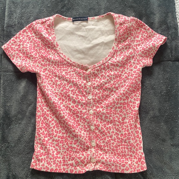 Brandy Melville Pink Cheetah Zelly Top - Picture 1 of 4